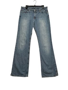 Lucky Brand Vintage Dungarees Wide Leg Jeans Medium Wash USA Made Sz 12/31